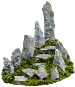 [免摳素材]青苔覆蓋的山丘石階