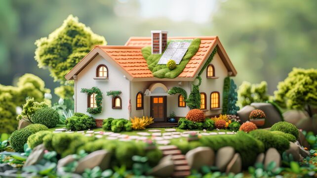 山坡上的綠色小屋