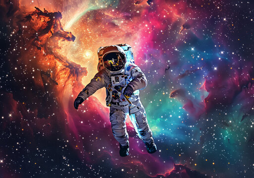 宇航員漫步七彩星云