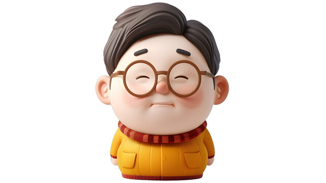 [免摳素材]戴眼鏡的卡通男孩
