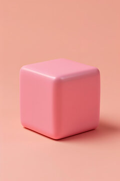 粉色背景上的粉色立方體插圖