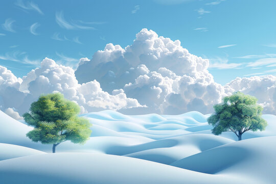 雪地里的兩棵樹
