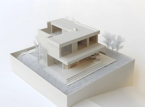 現(xiàn)代住宅建筑模型3D渲染設計