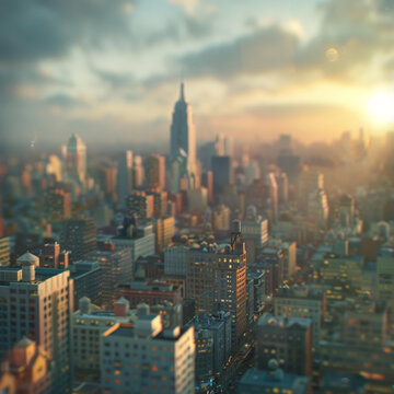 微縮景觀效果的市城市景觀