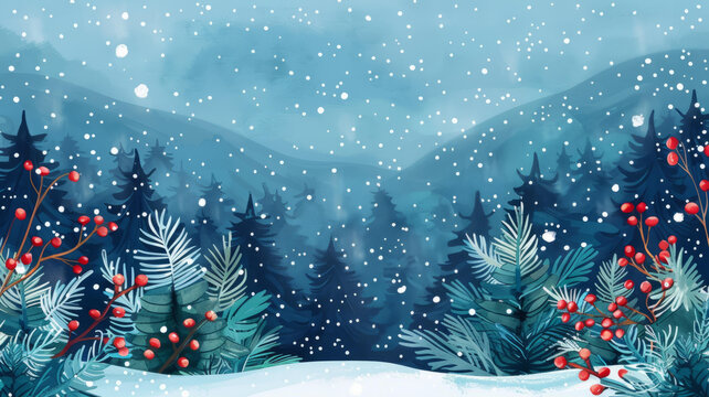 雪景森林的AI圖片