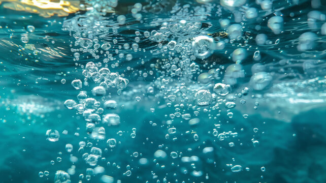 水下漂亮的氣泡
