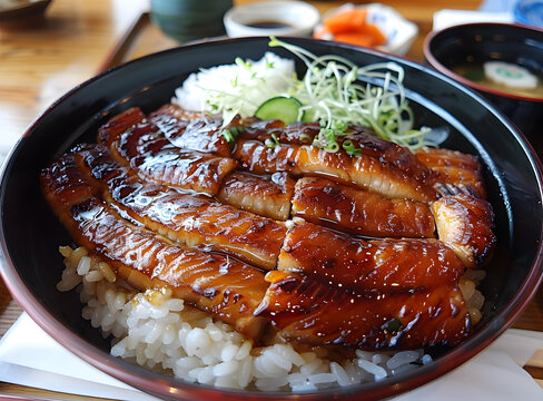 烤鰻魚(yú)飯的AI圖片