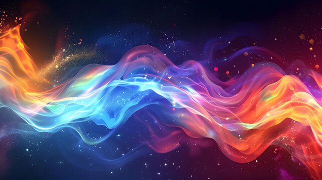 五彩斑斕的波浪與繁星
