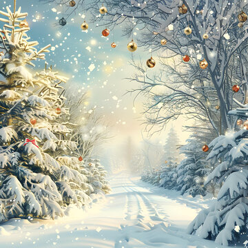 冬日雪景的AI圖片