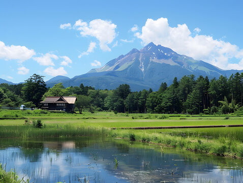 從日本長(zhǎng)野縣茅野市諏訪湖的南岸看到的淺間山