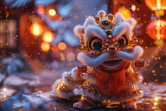瑞獅鬧雪迎新春