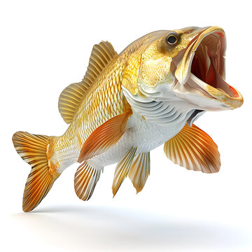 張著嘴跳躍的紅鼓魚(yú)