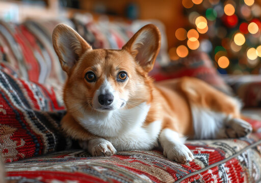 沙發(fā)上的柯基犬
