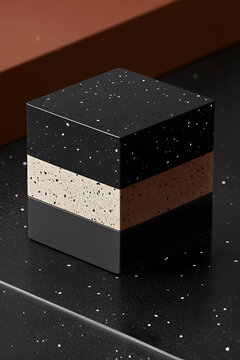 黑色白色立方體3D