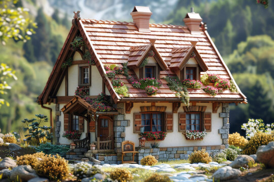 童話小屋的AI圖片