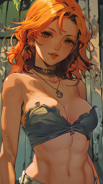 橙色頭發(fā)的女性數(shù)字
