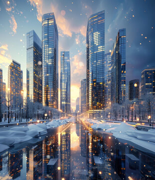 冰雪城市的AI圖片