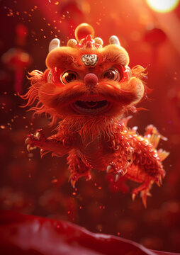 舞獅的渲染圖