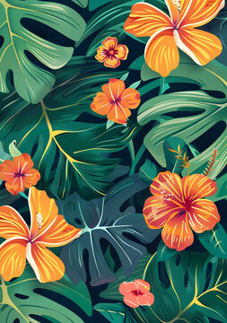熱帶花卉圖案