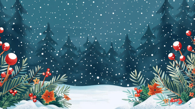 冬日雪景圖