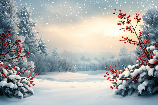 冬日雪景的AI圖片