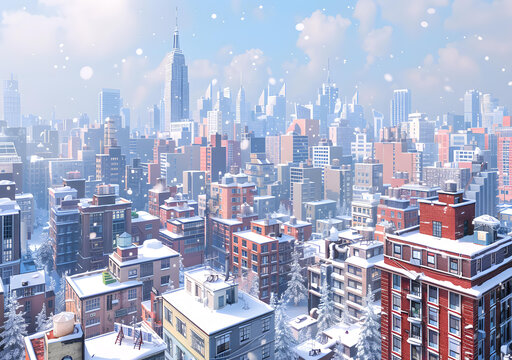 白雪覆蓋的城市