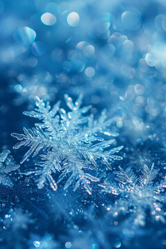 藍(lán)色背景上的雪花
