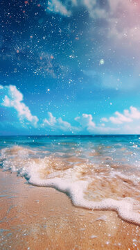 浩瀚的星空下的海洋