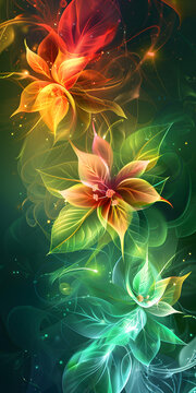 奇幻的花朵，色彩鮮艷，花瓣會(huì)發(fā)光