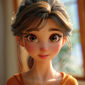 金發(fā)碧眼美女頭像插圖