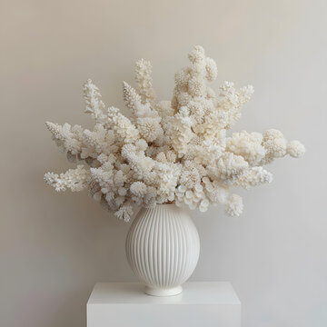 白色干花花藝擺件