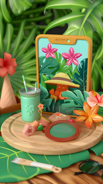 夏日熱帶植物3D