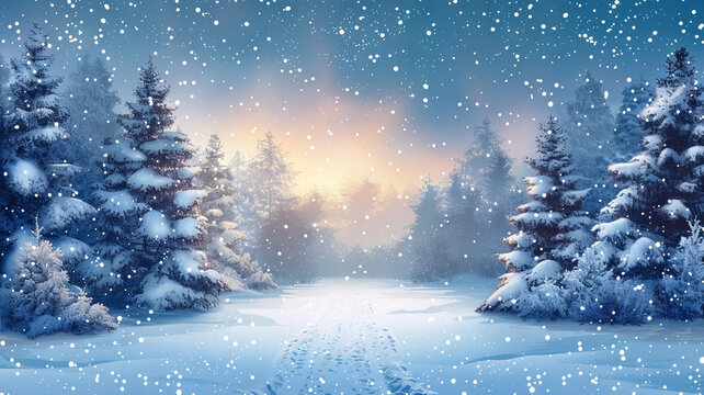 冬日雪景的AI圖片