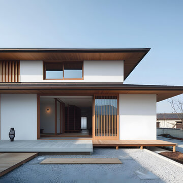 現(xiàn)代日式建筑風(fēng)格住宅外觀
