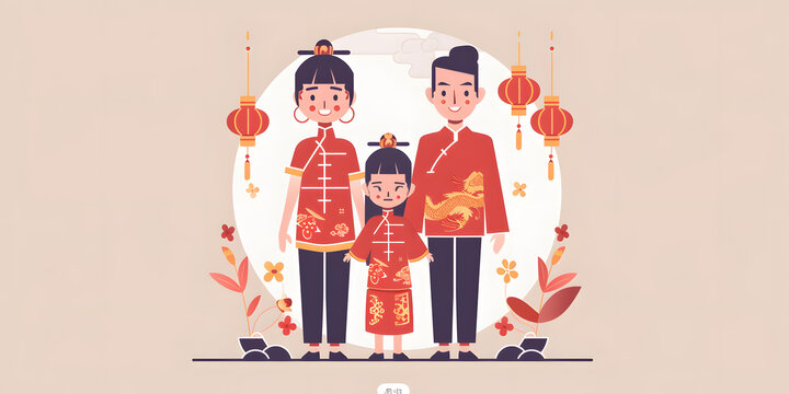 新年快樂，一家人一起過新年