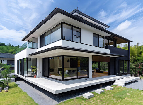 現(xiàn)代簡(jiǎn)約風(fēng)格的白色住宅
