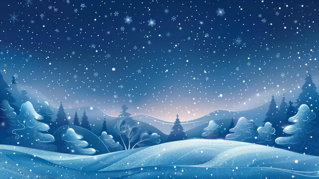 雪夜山景的AI圖片