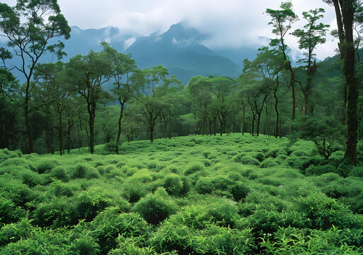 翠綠的臺灣高山茶園