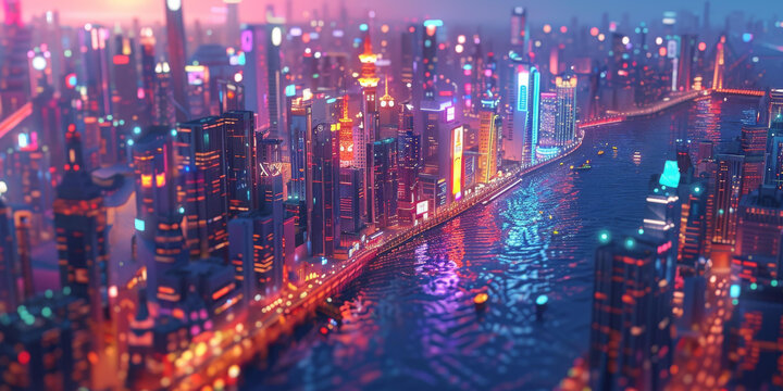 上海夜景的AI圖片
