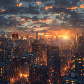 城市夜景的AI圖片