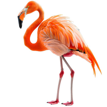 [免摳素材]一只粉紅色的火烈鳥(niǎo)將頭轉(zhuǎn)向左側(cè)
