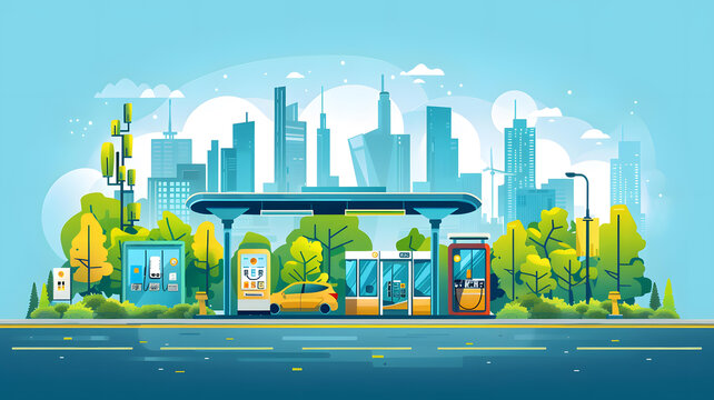 現(xiàn)代城市電動汽車充電站