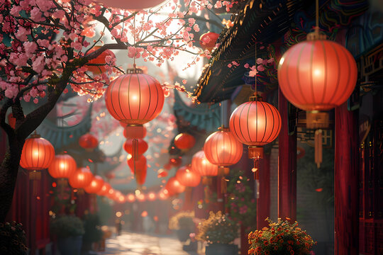 春節(jié)的街道