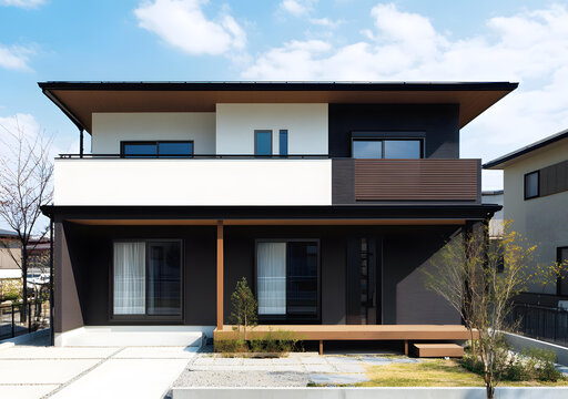 現(xiàn)代黑白外觀兩層住宅