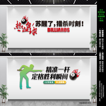 臺球標語文化墻