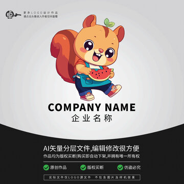 LOGO松鼠水果店西瓜群眾