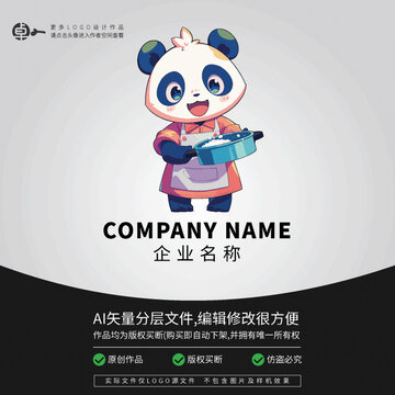 保潔卡通形象動物熊貓LOGO