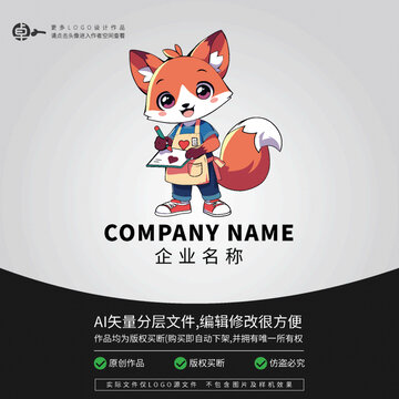 狐貍訪問卡通形象動物LOGO