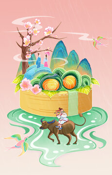 清明國潮插畫