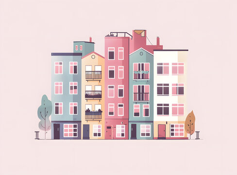 多彩的房屋街景